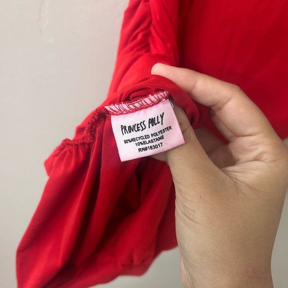 Princess Polly Penney Mini Dress Red Sz 2 - Picture 7 of 9